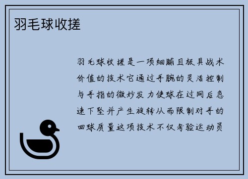 羽毛球收搓