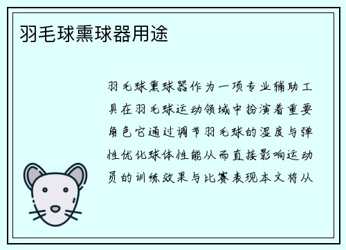 羽毛球熏球器用途